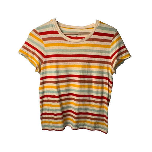 Madewell Retro Striped Tee Multicolor Short Sleeve Crewneck Size Small - Picture 1 of 4